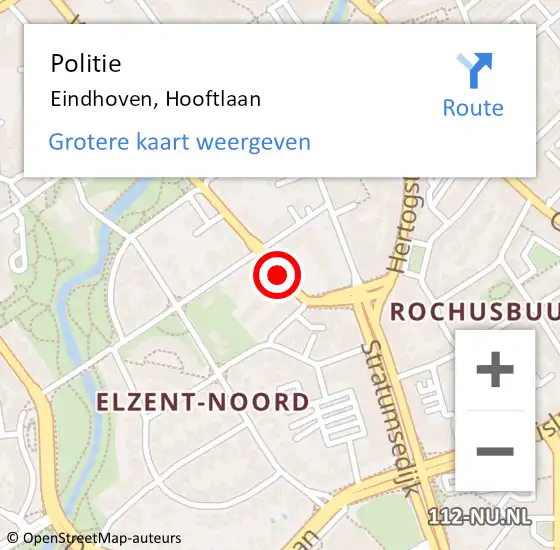 Locatie op kaart van de 112 melding: Politie Eindhoven, Hooftlaan op 30 juni 2016 12:56