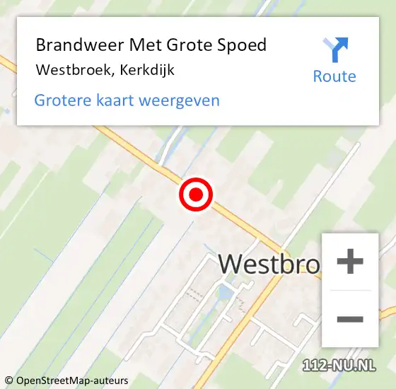 Locatie op kaart van de 112 melding: Brandweer Met Grote Spoed Naar Westbroek, Kerkdijk op 30 juni 2016 15:19