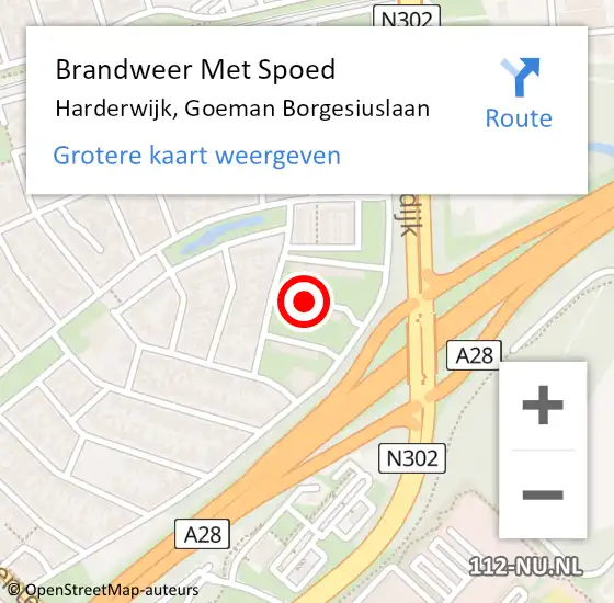 Locatie op kaart van de 112 melding: Brandweer Met Spoed Naar Harderwijk, Goeman Borgesiuslaan op 30 juni 2016 16:55