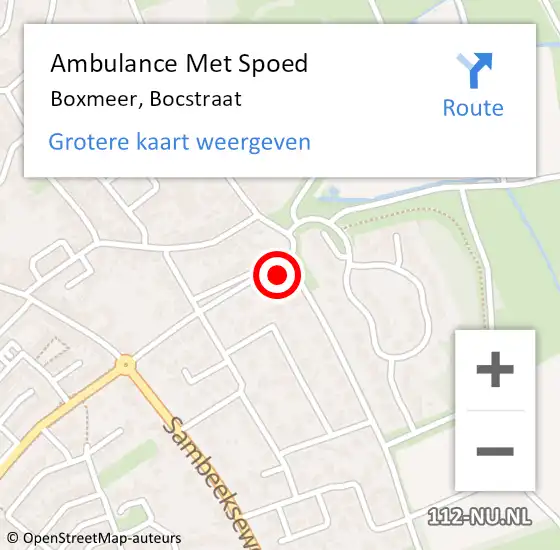 Locatie op kaart van de 112 melding: Ambulance Met Spoed Naar Boxmeer, Bocstraat op 30 juni 2016 17:57