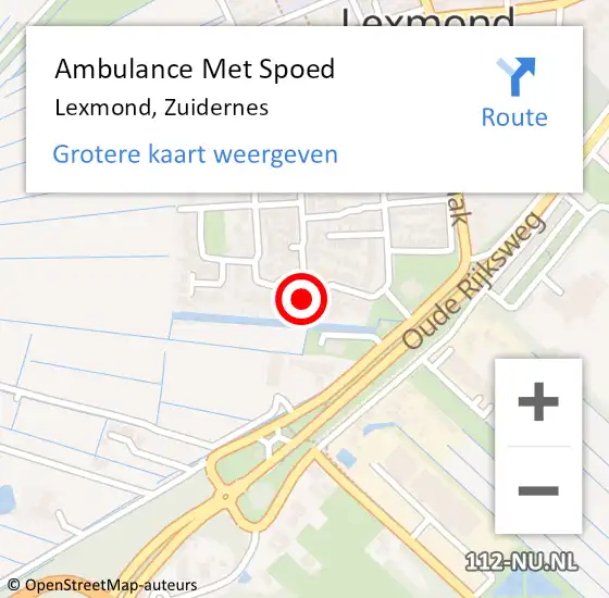 Locatie op kaart van de 112 melding: Ambulance Met Spoed Naar Lexmond, Zuidernes op 30 juni 2016 18:13