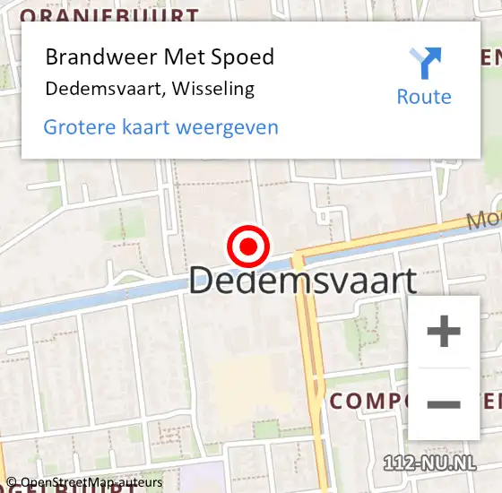 Locatie op kaart van de 112 melding: Brandweer Met Spoed Naar Dedemsvaart, Wisseling op 30 juni 2016 19:20