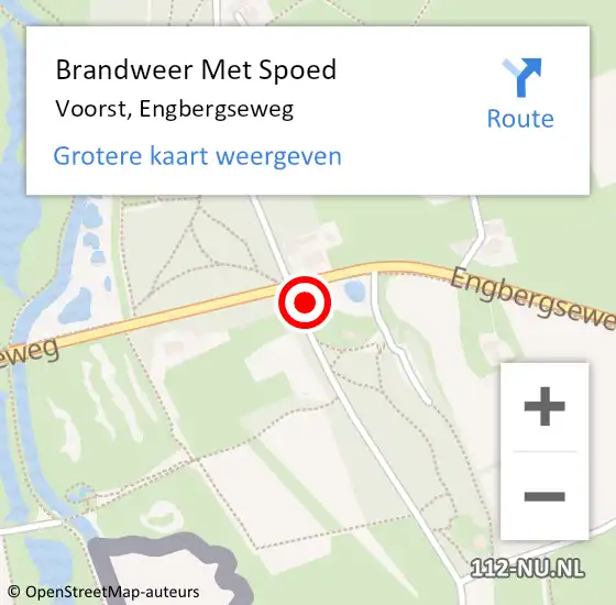 Locatie op kaart van de 112 melding: Brandweer Met Spoed Naar Voorst, Engbergseweg op 30 juni 2016 20:41