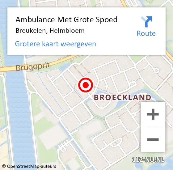 Locatie op kaart van de 112 melding: Ambulance Met Grote Spoed Naar Breukelen, Helmbloem op 30 juni 2016 21:19