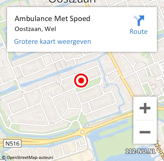 Locatie op kaart van de 112 melding: Ambulance Met Spoed Naar Oostzaan, Wel op 30 juni 2016 23:29