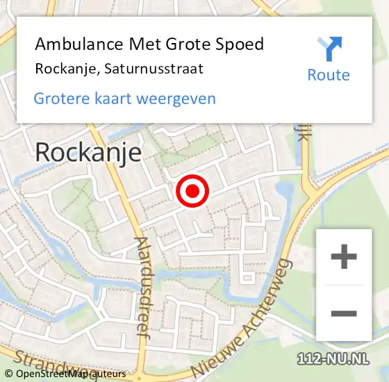 Locatie op kaart van de 112 melding: Ambulance Met Grote Spoed Naar Rockanje, Saturnusstraat op 19 december 2013 19:56