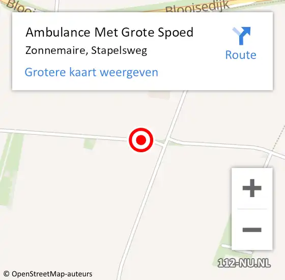 Locatie op kaart van de 112 melding: Ambulance Met Grote Spoed Naar Zonnemaire, Stapelsweg op 1 juli 2016 07:26