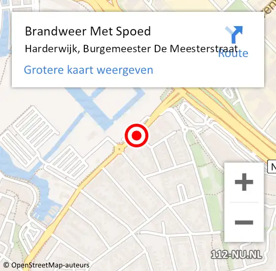 Locatie op kaart van de 112 melding: Brandweer Met Spoed Naar Harderwijk, Burgemeester De Meesterstraat op 1 juli 2016 07:56