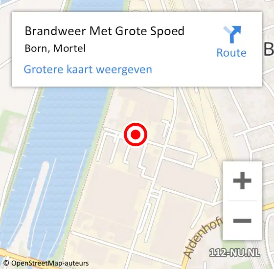 Locatie op kaart van de 112 melding: Brandweer Met Grote Spoed Naar Born, Mortel op 1 juli 2016 08:49