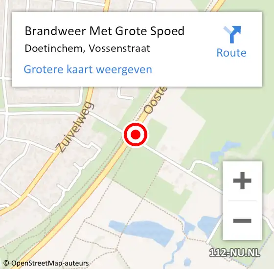 Locatie op kaart van de 112 melding: Brandweer Met Grote Spoed Naar Doetinchem, Vossenstraat op 1 juli 2016 08:50