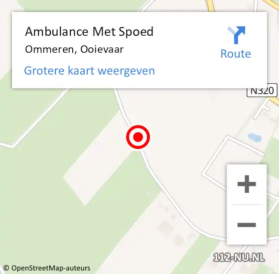 Locatie op kaart van de 112 melding: Ambulance Met Spoed Naar Ommeren, Ooievaar op 1 juli 2016 10:46