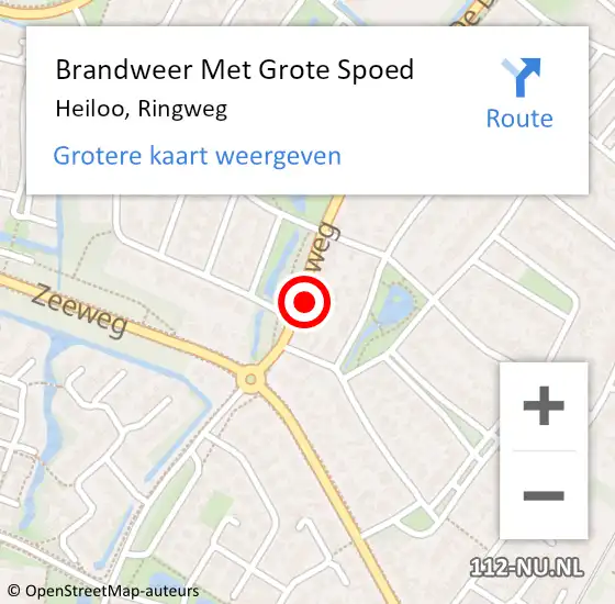 Locatie op kaart van de 112 melding: Brandweer Met Grote Spoed Naar Heiloo, Ringweg op 1 juli 2016 12:29