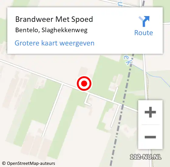 Locatie op kaart van de 112 melding: Brandweer Met Spoed Naar Bentelo, Slaghekkenweg op 1 juli 2016 12:49