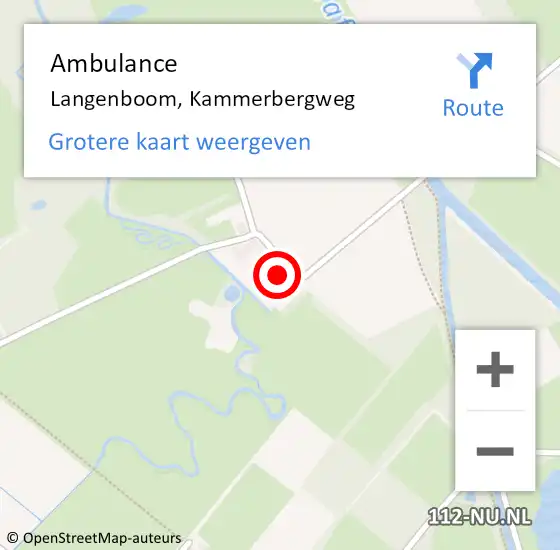 Locatie op kaart van de 112 melding: Ambulance Langenboom, Kammerbergweg op 1 juli 2016 14:02