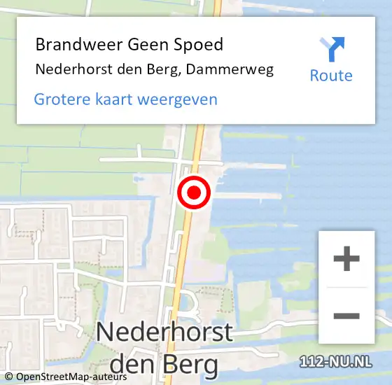 Locatie op kaart van de 112 melding: Brandweer Geen Spoed Naar Nederhorst den Berg, Dammerweg op 1 juli 2016 15:25