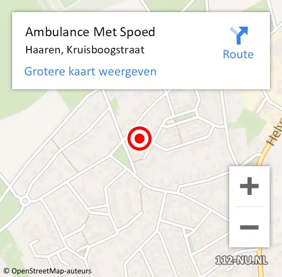 Locatie op kaart van de 112 melding: Ambulance Met Spoed Naar Haaren, Kruisboogstraat op 1 juli 2016 15:41