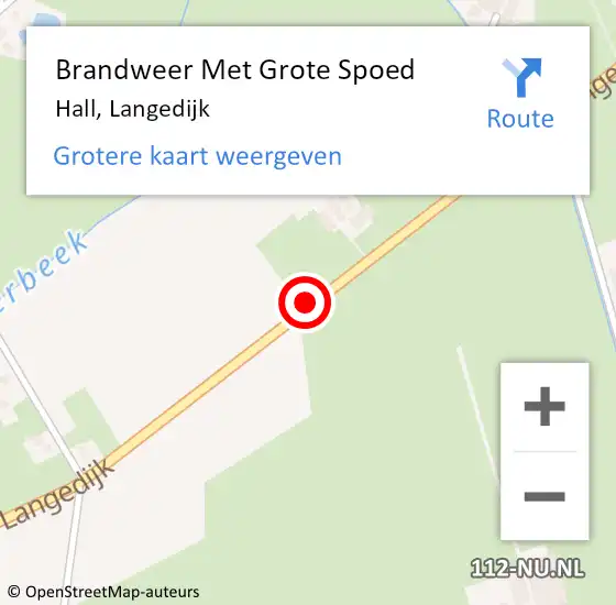 Locatie op kaart van de 112 melding: Brandweer Met Grote Spoed Naar Hall, Langedijk op 1 juli 2016 15:53