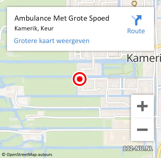 Locatie op kaart van de 112 melding: Ambulance Met Grote Spoed Naar Kamerik, Keur op 1 juli 2016 17:09