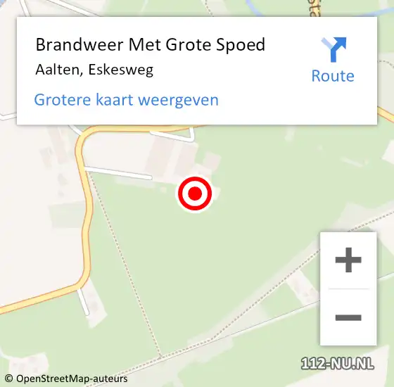 Locatie op kaart van de 112 melding: Brandweer Met Grote Spoed Naar Aalten, Eskesweg op 1 juli 2016 17:43