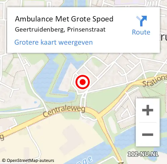 Locatie op kaart van de 112 melding: Ambulance Met Grote Spoed Naar Geertruidenberg, Prinsenstraat op 1 juli 2016 18:01