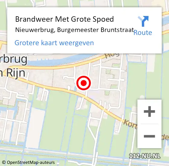 Locatie op kaart van de 112 melding: Brandweer Met Grote Spoed Naar Nieuwerbrug, Burgemeester Bruntstraat op 1 juli 2016 18:32