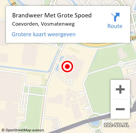 Locatie op kaart van de 112 melding: Brandweer Met Grote Spoed Naar Coevorden, Vosmatenweg op 1 juli 2016 20:20