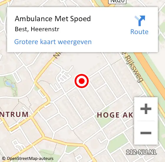 Locatie op kaart van de 112 melding: Ambulance Met Spoed Naar Best, Heerenstr op 1 juli 2016 20:51