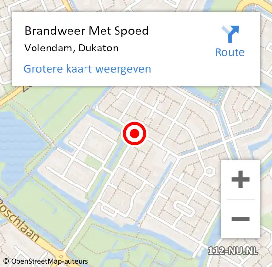 Locatie op kaart van de 112 melding: Brandweer Met Spoed Naar Volendam, Dukaton op 1 juli 2016 21:31