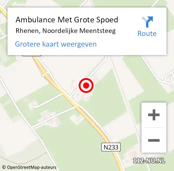 Locatie op kaart van de 112 melding: Ambulance Met Grote Spoed Naar Rhenen, Noordelijke Meentsteeg op 1 juli 2016 22:11