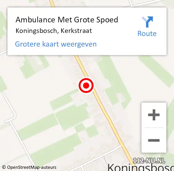 Locatie op kaart van de 112 melding: Ambulance Met Grote Spoed Naar Koningsbosch, Kerkstraat op 2 juli 2016 03:32