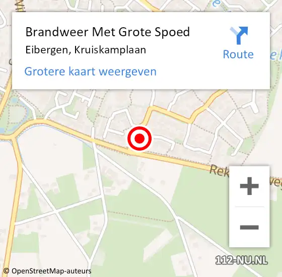 Locatie op kaart van de 112 melding: Brandweer Met Grote Spoed Naar Eibergen, Kruiskamplaan op 2 juli 2016 03:36