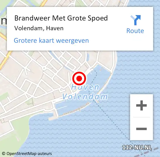 Locatie op kaart van de 112 melding: Brandweer Met Grote Spoed Naar Volendam, Haven op 19 december 2013 22:55