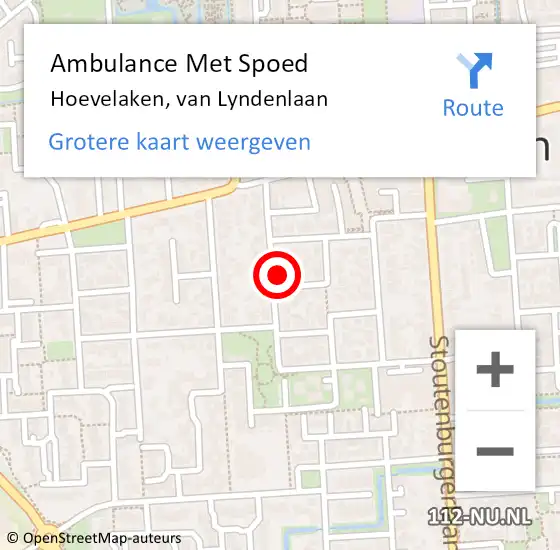 Locatie op kaart van de 112 melding: Ambulance Met Spoed Naar Hoevelaken, van Lyndenlaan op 2 juli 2016 07:40