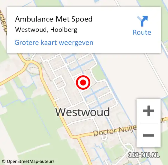 Locatie op kaart van de 112 melding: Ambulance Met Spoed Naar Westwoud, Hooiberg op 2 juli 2016 09:56