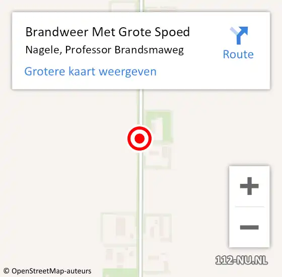 Locatie op kaart van de 112 melding: Brandweer Met Grote Spoed Naar Nagele, Professor Brandsmaweg op 2 juli 2016 10:24