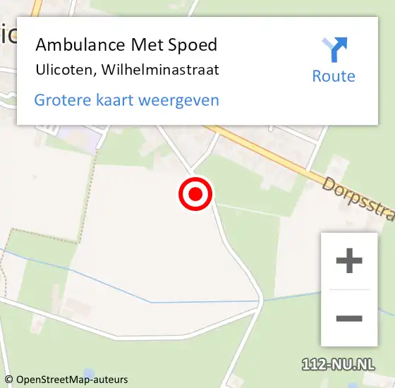 Locatie op kaart van de 112 melding: Ambulance Met Spoed Naar Ulicoten, Wilhelminastraat op 2 juli 2016 10:32