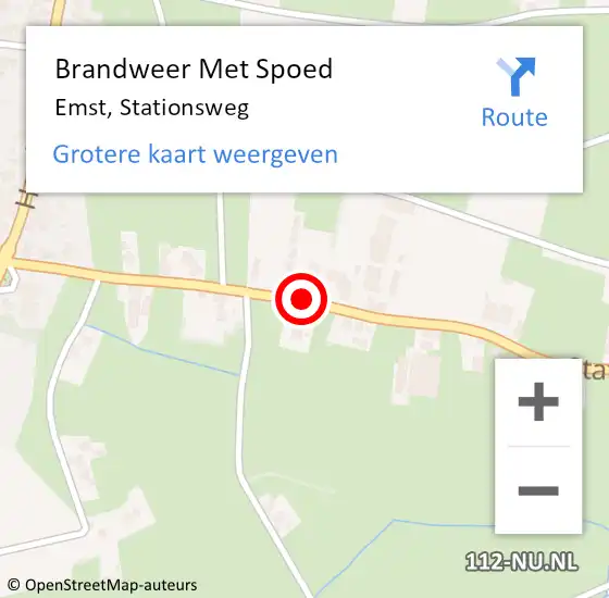 Locatie op kaart van de 112 melding: Brandweer Met Spoed Naar Emst, Stationsweg op 2 juli 2016 11:34