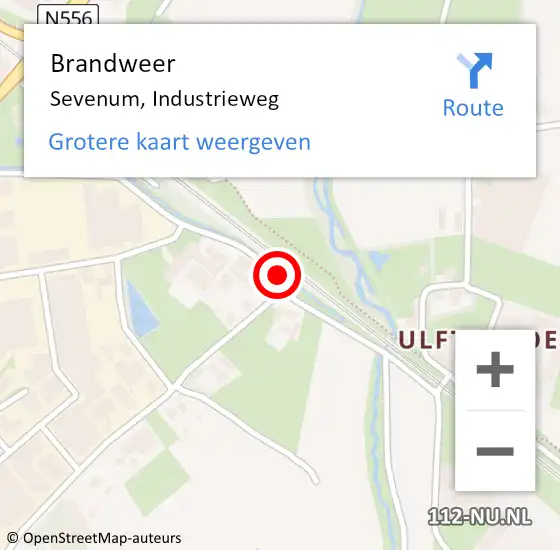 Locatie op kaart van de 112 melding: Brandweer Sevenum, Industrieweg op 2 juli 2016 12:53