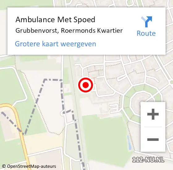 Locatie op kaart van de 112 melding: Ambulance Met Spoed Naar Grubbenvorst, Roermonds Kwartier op 2 juli 2016 12:55