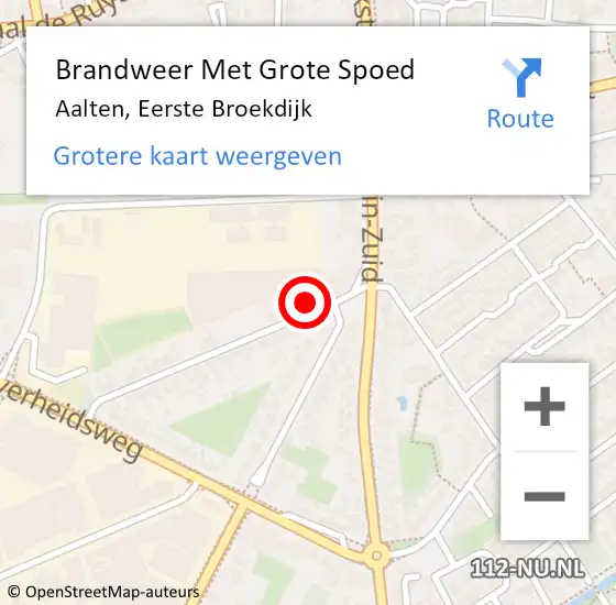 Locatie op kaart van de 112 melding: Brandweer Met Grote Spoed Naar Aalten, Eerste Broekdijk op 2 juli 2016 14:13