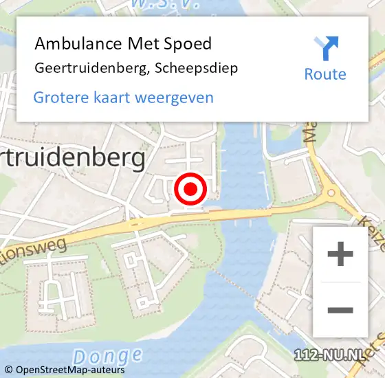 Locatie op kaart van de 112 melding: Ambulance Met Spoed Naar Geertruidenberg, Scheepsdiep op 2 juli 2016 14:43