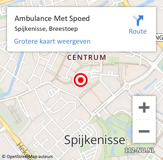 Locatie op kaart van de 112 melding: Ambulance Met Spoed Naar Spijkenisse, Breestoep op 2 juli 2016 15:11