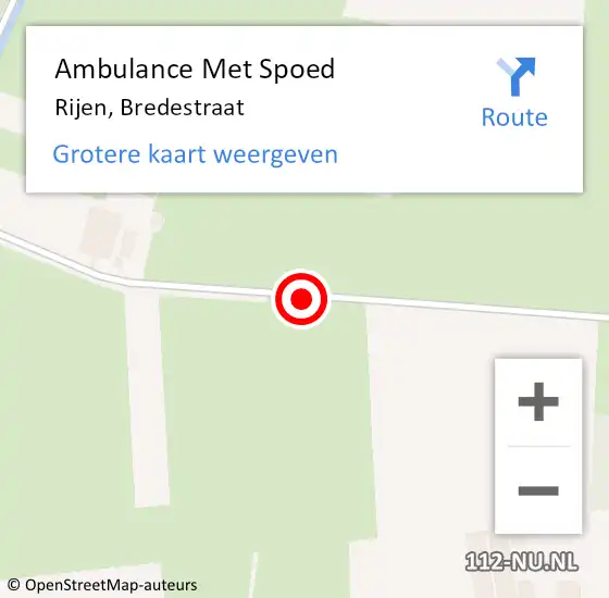 Locatie op kaart van de 112 melding: Ambulance Met Spoed Naar Rijen, Bredestraat op 2 juli 2016 15:30