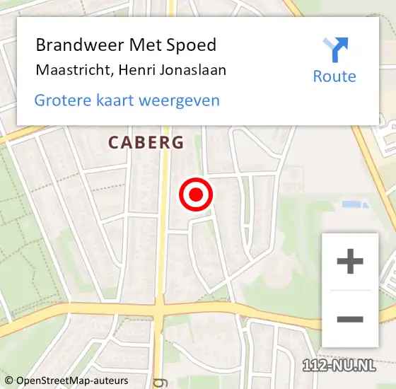 Locatie op kaart van de 112 melding: Brandweer Met Spoed Naar Maastricht, Henri Jonaslaan op 2 juli 2016 15:33