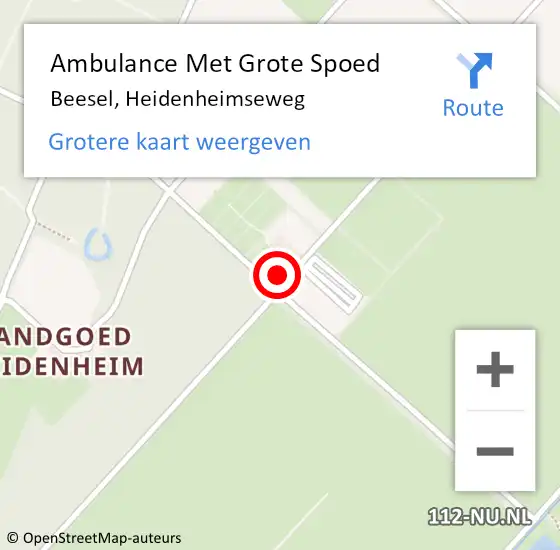 Locatie op kaart van de 112 melding: Ambulance Met Grote Spoed Naar Beesel, Heidenheimseweg op 2 juli 2016 15:33