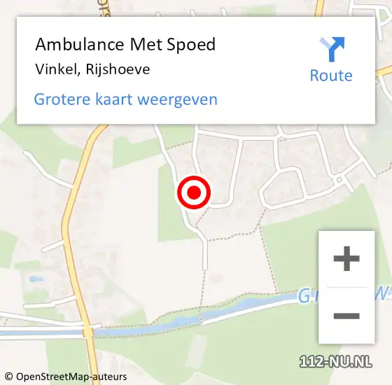 Locatie op kaart van de 112 melding: Ambulance Met Spoed Naar Vinkel, Rijshoeve op 2 juli 2016 15:36