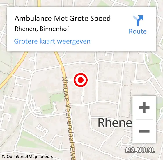 Locatie op kaart van de 112 melding: Ambulance Met Grote Spoed Naar Rhenen, Binnenhof op 2 juli 2016 19:17