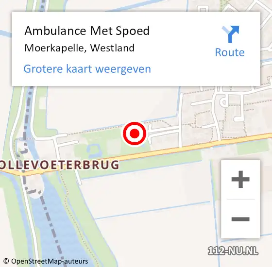 Locatie op kaart van de 112 melding: Ambulance Met Spoed Naar Moerkapelle, Westland op 2 juli 2016 21:21