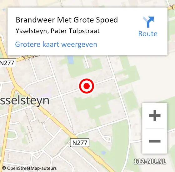 Locatie op kaart van de 112 melding: Brandweer Met Grote Spoed Naar Ysselsteyn, Pater Tulpstraat op 2 juli 2016 22:20