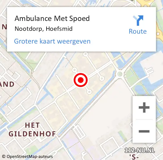 Locatie op kaart van de 112 melding: Ambulance Met Spoed Naar Nootdorp, Hoefsmid op 3 juli 2016 00:22